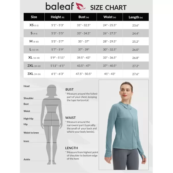 imageBALEAF Womens Sun Protection Jacket Hoodie Clothing Lightweight Long Sleeve Sun Cover Up ShirtHeather Light Blue