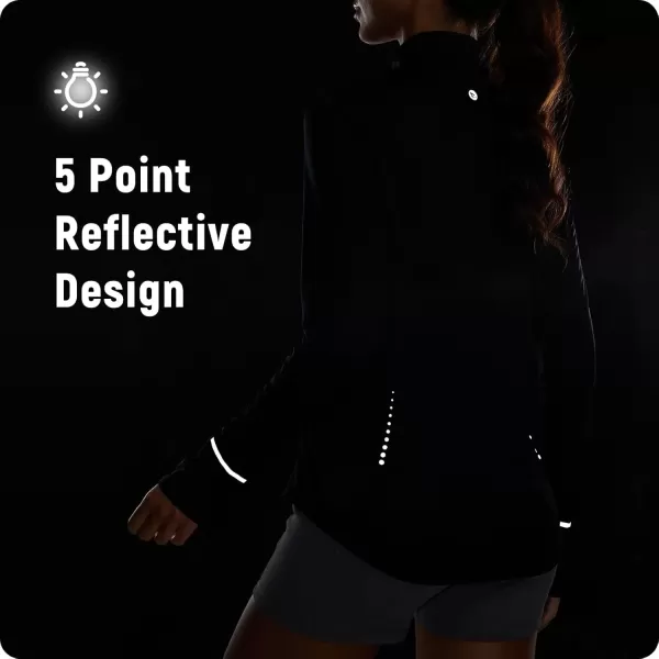 imageBALEAF Womens UPF 50 Lightweight Athletic Jacket Sun Protection Full Zip Long Sleeve Shirts Pockets Cycling RunningBlack