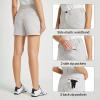 imageBALEAF Womens Golf Shorts Stretch 45quot Quick Dry Mesh Breathable Hiking Spandex Active with Pockets AthleticLight Gray