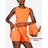 imageBALEAF Womens Tennis Golf Dress Sleeveless with Inner Shorts 4 Pockets for Exercise WorkoutCrewneckorange