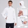 imageBALEAF Mens Rain Jacket Waterproof Breathable Raincoat with Hood for Outdoor Hiking Traveling Cycling WindbreakerWhite