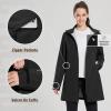 imageBALEAF Womens Long Rain Jacket Packable Hood lightweight Waterproof Cycling Raincoat WindbreakerBlack