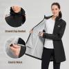 imageBALEAF Womens Long Rain Jacket Packable Hood lightweight Waterproof Cycling Raincoat WindbreakerBlack