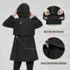 imageBALEAF Womens Long Rain Jacket Packable Hood lightweight Waterproof Cycling Raincoat WindbreakerBlack