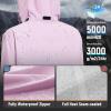imageBALEAF Womens Long Rain Jacket Packable Hood lightweight Waterproof Cycling Raincoat WindbreakerPastel Purple