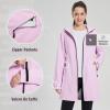 imageBALEAF Womens Long Rain Jacket Packable Hood lightweight Waterproof Cycling Raincoat WindbreakerPastel Purple