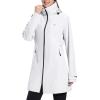 imageBALEAF Womens Long Rain Jacket Packable Hood lightweight Waterproof Cycling Raincoat WindbreakerWhite