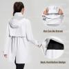 imageBALEAF Womens Long Rain Jacket Packable Hood lightweight Waterproof Cycling Raincoat WindbreakerWhite