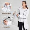 imageBALEAF Womens Long Rain Jacket Packable Hood lightweight Waterproof Cycling Raincoat WindbreakerWhite