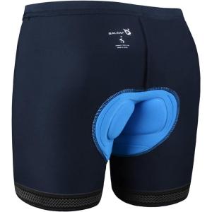 imageBALEAF Mens Cycling Underwear 3D Padded Mountain Bike ShortsDark Blue