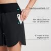imageBALEAF Womens 5quot Swim Shorts High Waisted Board Shorts Quick Dry Swimming Bottoms Trunks UPF 50 Beach Shorts with LinerBlack