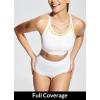 imageBALEAF Womens Lycra Swim Sports Bra Modest Scoop Neck Criss Cross UPF50 Bathing Suit Tops Builtin BraWhite