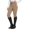 imageBALEAF Womens Winter Riding Pants Full Seat Breeches Fleece Horse Equestrian Tights Horseback Leggings PocketsBrownb