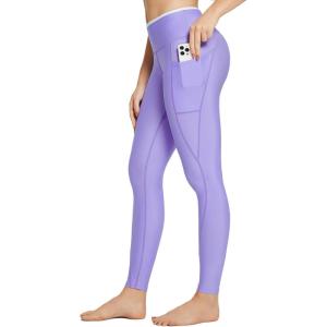 imageBALEAF Womens 28quot High Waisted Swim Pants Swimming Leggings Sun Protection Modest Swimsuits UPF50 with PocketsPurple