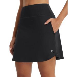 imageBALEAF Womens 18quot Tennis Skorts Skirts Knee Length with Liner Shorts High Waisted Golf Pickleball Athletic with PocketsBlack