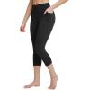 imageBALEAF Womens Capri Leggings with Pockets High Waisted Workout Yoga Running Gym Pants for Casual SummerBlack