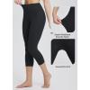 imageBALEAF Womens Capri Leggings with Pockets High Waisted Workout Yoga Running Gym Pants for Casual SummerBlack