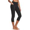 imageBALEAF Womens Capri Leggings with Pockets High Waisted Workout Yoga Running Gym Pants for Casual SummerCharcoal