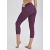 imageBALEAF Womens Capri Leggings with Pockets High Waisted Workout Yoga Running Gym Pants for Casual SummerDark Magenta
