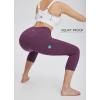 imageBALEAF Womens Capri Leggings with Pockets High Waisted Workout Yoga Running Gym Pants for Casual SummerDark Magenta