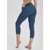 imageBALEAF Womens Capri Leggings with Pockets High Waisted Workout Yoga Running Gym Pants for Casual SummerDenim Blue