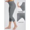 imageBALEAF Womens Capri Leggings with Pockets High Waisted Workout Yoga Running Gym Pants for Casual SummerSmoked Pearllycra