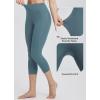imageBALEAF Womens Capri Leggings with Pockets High Waisted Workout Yoga Running Gym Pants for Casual SummerSteel Blue