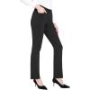 imageBALEAF Womens Dress Pants 29quot31quot Yoga Work Pants Straight LegBootcut Pull On Slacks Business Casual Office PocketsBlack