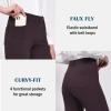 imageBALEAF Womens Dress Pants 29quot31quot Yoga Work Pants Straight LegBootcut Pull On Slacks Business Casual Office PocketsChocolate Brown