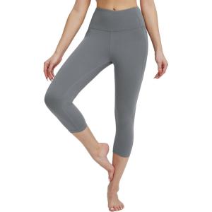 imageBALEAF Womens Capri Leggings with Pockets High Waisted Workout Yoga Running Gym Pants for Casual SummerSmoked Pearllycra