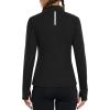 imageBALEAF Womens Fleece Running Jacket HalfZip Cold Weather Gear Thermal Shirts Tops Athletic Pullover Workout WinterBlack
