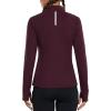 imageBALEAF Womens Fleece Running Jacket HalfZip Cold Weather Gear Thermal Shirts Tops Athletic Pullover Workout WinterRed