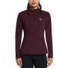 imageBALEAF Womens Fleece Running Jacket HalfZip Cold Weather Gear Thermal Shirts Tops Athletic Pullover Workout WinterRed