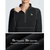 imageBALEAF Womens Fleece Running Jackets Half Zip Pullover Thermal Shirts Athletic Cold Weather Gear Winter Zip PocketsBlack