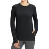 imageBALEAF Womens Fleece Running Jackets Half Zip Pullover Thermal Shirts Athletic Cold Weather Gear Winter Zip PocketsBlackclassic
