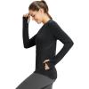 imageBALEAF Womens Fleece Running Jackets Half Zip Pullover Thermal Shirts Athletic Cold Weather Gear Winter Zip PocketsBlackclassic