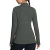 imageBALEAF Womens Fleece Running Jackets Half Zip Pullover Thermal Shirts Athletic Cold Weather Gear Winter Zip PocketsGrey