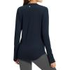 imageBALEAF Womens Fleece Running Jackets Half Zip Pullover Thermal Shirts Athletic Cold Weather Gear Winter Zip PocketsNavyclassic