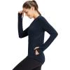 imageBALEAF Womens Fleece Running Jackets Half Zip Pullover Thermal Shirts Athletic Cold Weather Gear Winter Zip PocketsNavyclassic