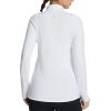 imageBALEAF Womens Fleece Running Jackets Half Zip Pullover Thermal Shirts Athletic Cold Weather Gear Winter Zip PocketsWhite
