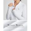 imageBALEAF Womens Fleece Running Jackets Half Zip Pullover Thermal Shirts Athletic Cold Weather Gear Winter Zip PocketsWhite