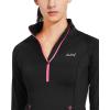 imageBALEAF Womens Running Jacket Thermal Fleece Pullover Half Zip Tops Thumbholes Winter Long Sleeve Cold WeatherBlack