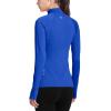 imageBALEAF Womens Running Jacket Thermal Fleece Pullover Half Zip Tops Thumbholes Winter Long Sleeve Cold WeatherBlue