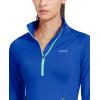 imageBALEAF Womens Running Jacket Thermal Fleece Pullover Half Zip Tops Thumbholes Winter Long Sleeve Cold WeatherBlue