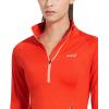 imageBALEAF Womens Running Jacket Thermal Fleece Pullover Half Zip Tops Thumbholes Winter Long Sleeve Cold WeatherColar
