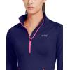 imageBALEAF Womens Running Jacket Thermal Fleece Pullover Half Zip Tops Thumbholes Winter Long Sleeve Cold WeatherNavy