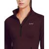 imageBALEAF Womens Running Jacket Thermal Fleece Pullover Half Zip Tops Thumbholes Winter Long Sleeve Cold WeatherRed