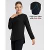 imageBALEAF Womens Thermal Shirts Polar Fleece Tops Long Sleeve Tunic Warm Running Workout Winter Cold Weather HikingBlack