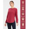 imageBALEAF Womens Thermal Shirts Polar Fleece Tops Long Sleeve Tunic Warm Running Workout Winter Cold Weather HikingDark Red