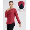 imageBALEAF Womens Thermal Shirts Polar Fleece Tops Long Sleeve Tunic Warm Running Workout Winter Cold Weather HikingDark Red